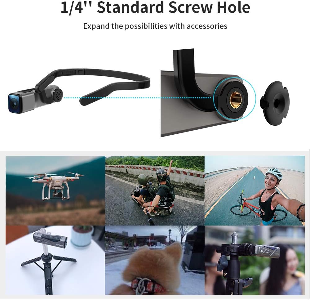 4K camcorder Handsfree videocamera ORDRO EP7 4K 30fps FPV Vlog-camera met ingebouwde Gimbal-stabilisator Autofocus, afstandsbediening en 64GB MicroSD-kaart