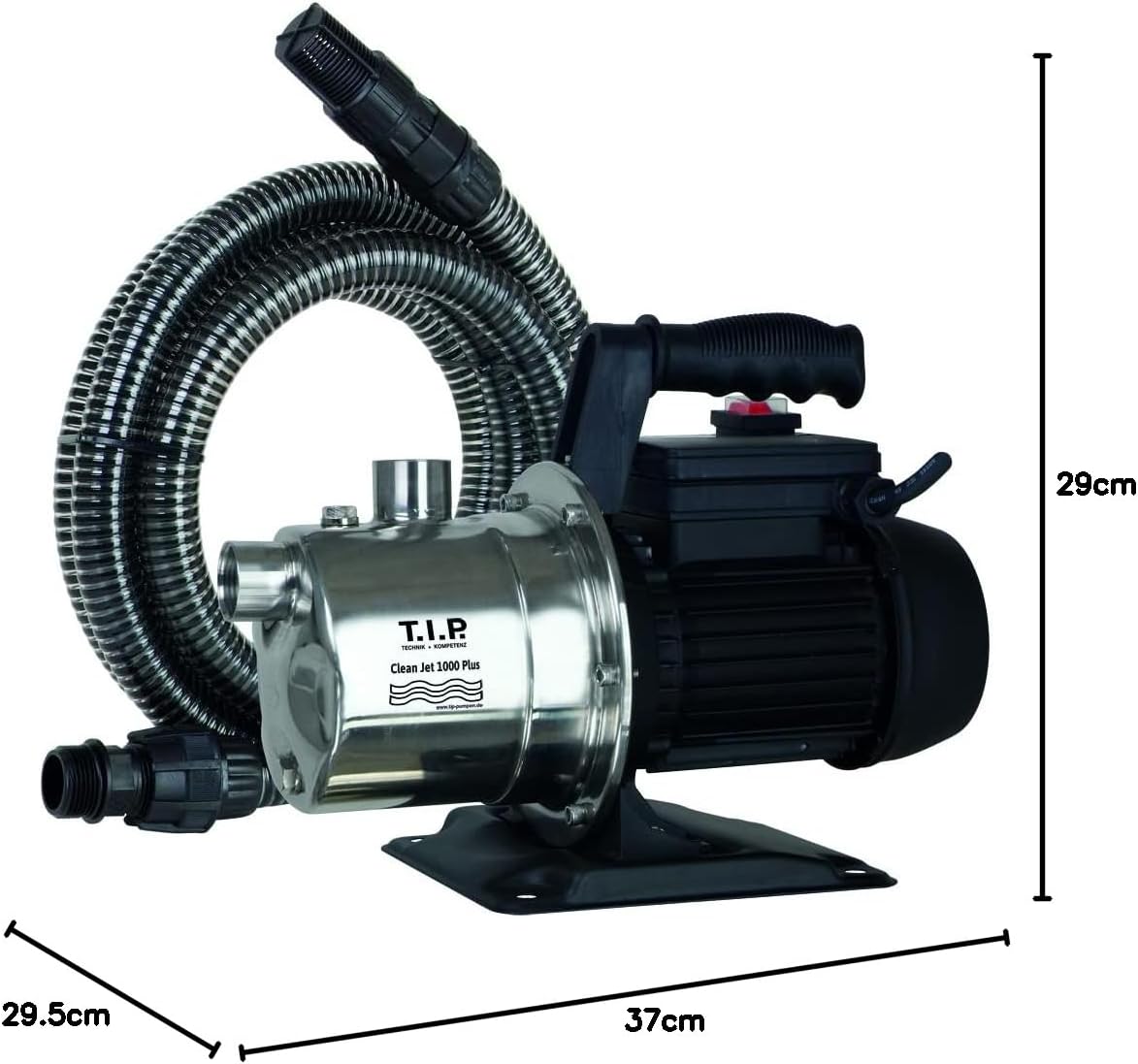Tuinpomp – Waterpomp – Zelfaanzuigende Pomp – Tuinwaterpomp – Dompelpomp – 800 Watt Motor – Roestvrijstalen Behuizing Met Aanzuigset 4 Meter