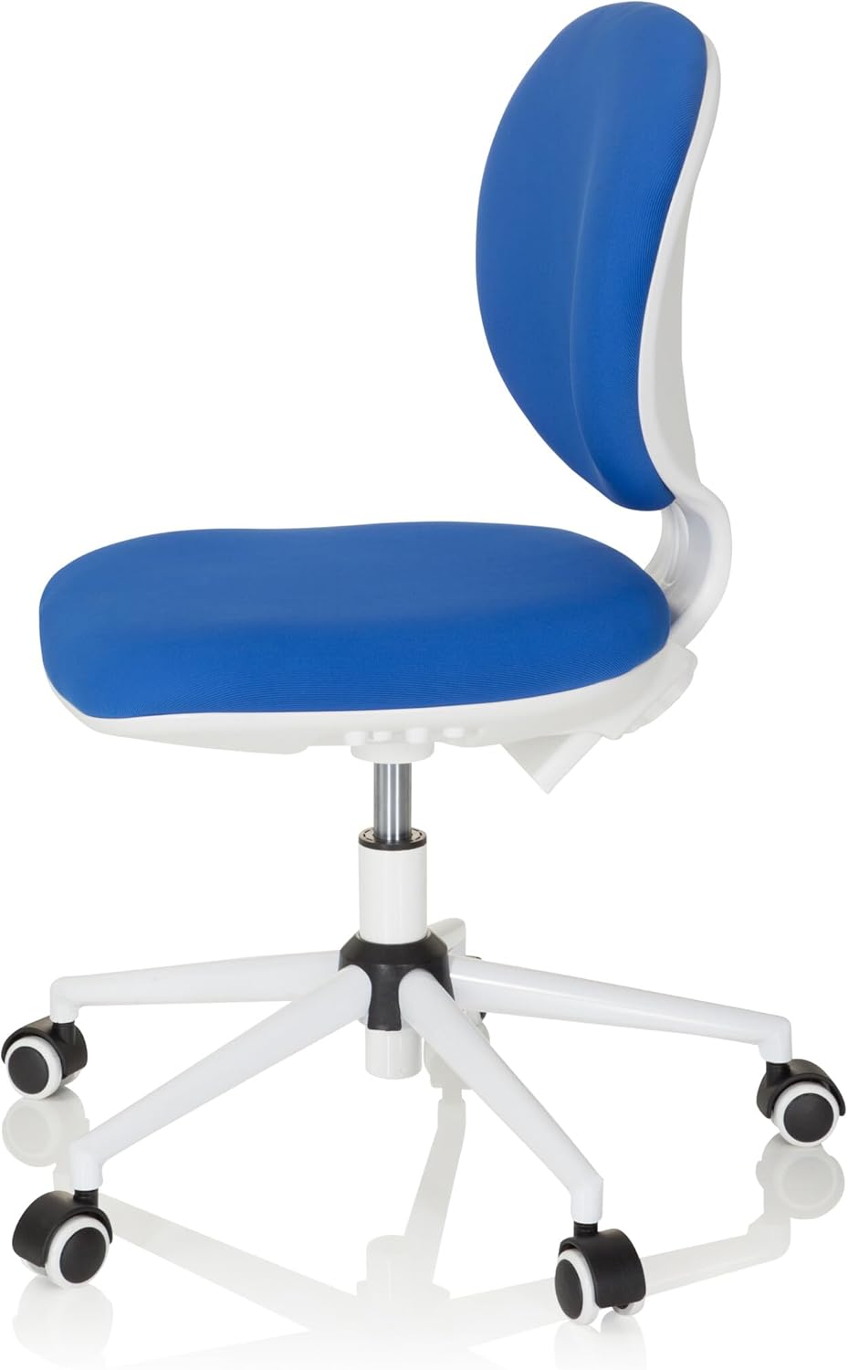 Kinderbureaustoel – Kinderstoel – Draaistoel – Kinderdraaistoel – Bureaustoel Kind – Verstelbare Rugleuning – Geremde Wieltjes – Blauw