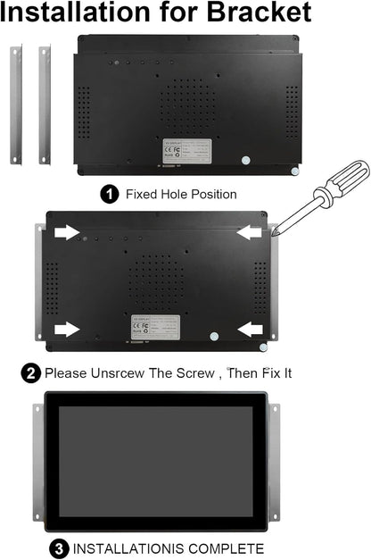 12 Inch Industriële Touchscreen-Monitor – Touchmonitor – LCD-Monitor – Industrieel Scherm – Touchscreen Display – 10-Punts Multitouch – IP65 Frontpaneel