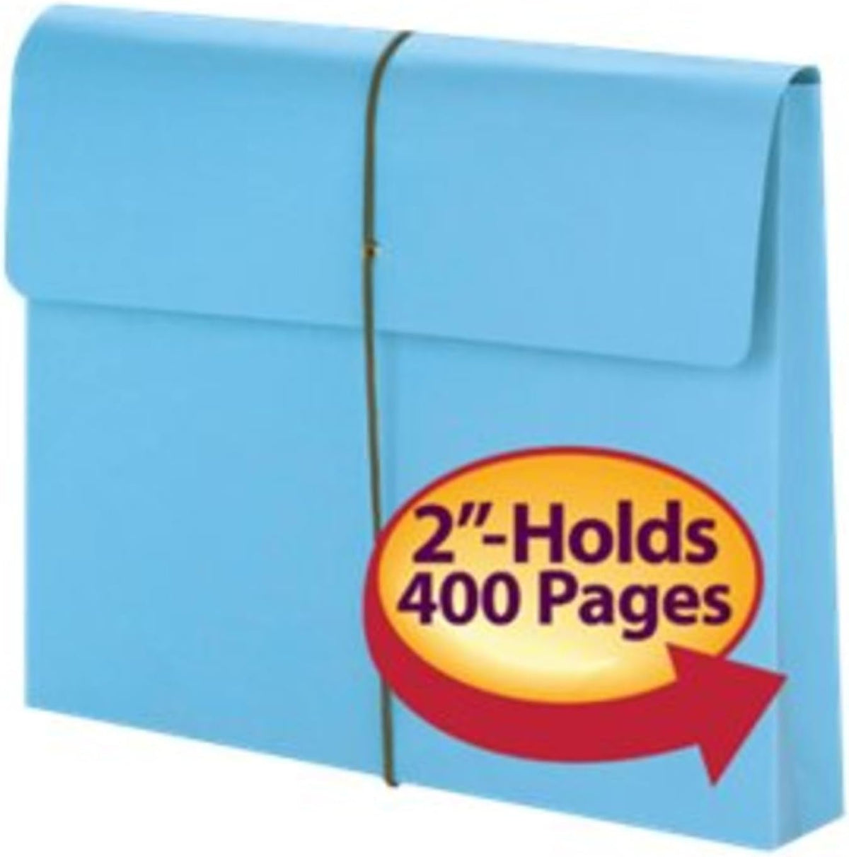 Smead Gekleurde uitbreidende File Wallet met flap en koordsluiting, 2 inch uitbreiding, lettergrootte, blauw, 10 per doos (77203)