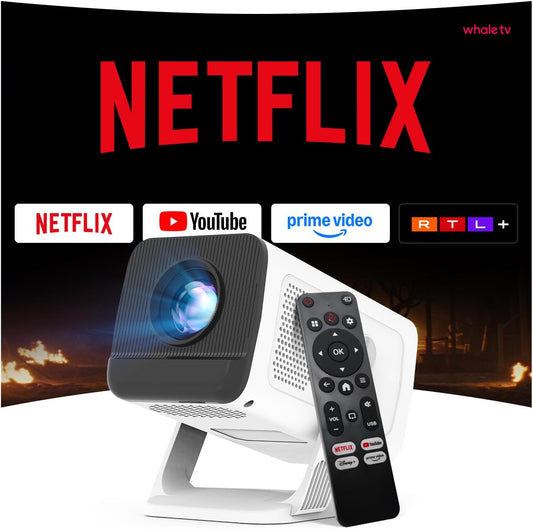 Draagbare Projector met WiFi en Bluetooth Ingebouwde Android 11, LYNCAST Auto Keystone Miniprojector, 1080P 4K Ondersteuning projecteur