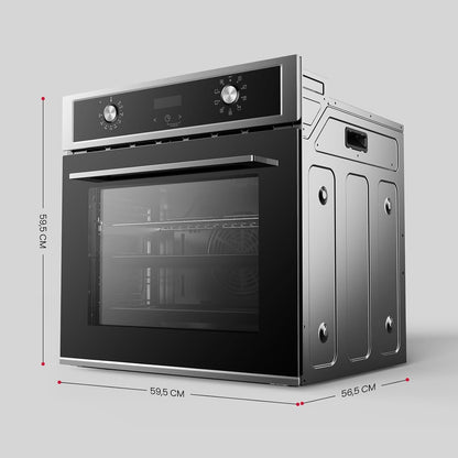 Inbouwoven – Elektrische Oven – Heteluchtoven – Ovenset – Keukenoven – 70 Liter Inhoud – Drievoudig Gehard Glas