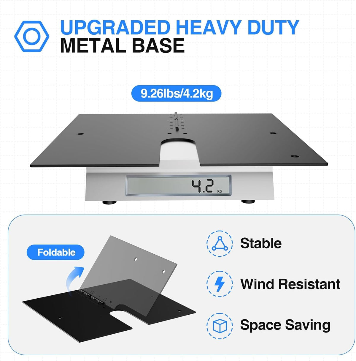 EMART Foto Achtergrondstandaard 3 x 3 m, Heavy Duty Achtergrond Stand met Metalen Stalen Voet, Verstelbaar Achtergrondsysteem Fotostudio's voor Fotografie Videostudio, Feest