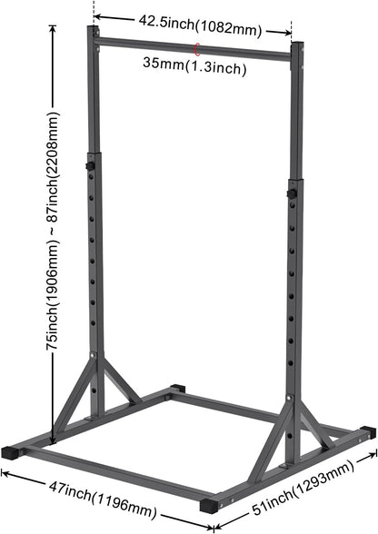 SELEWARE Verstelbaar optrekstation, multifunctionele optrekstang, volledig gelast, 500 lb-capaciteit, Power Tower Dip Station voor Home Gym