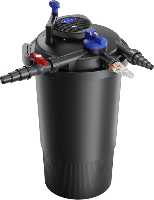 SunSun CPF-15000 drukfilter voor vijvers tot 30.000 liter, vijverdrukfilter 10.000 l/u met UVC-unit 18 W, vijverzuiveraar, filterinstallatie