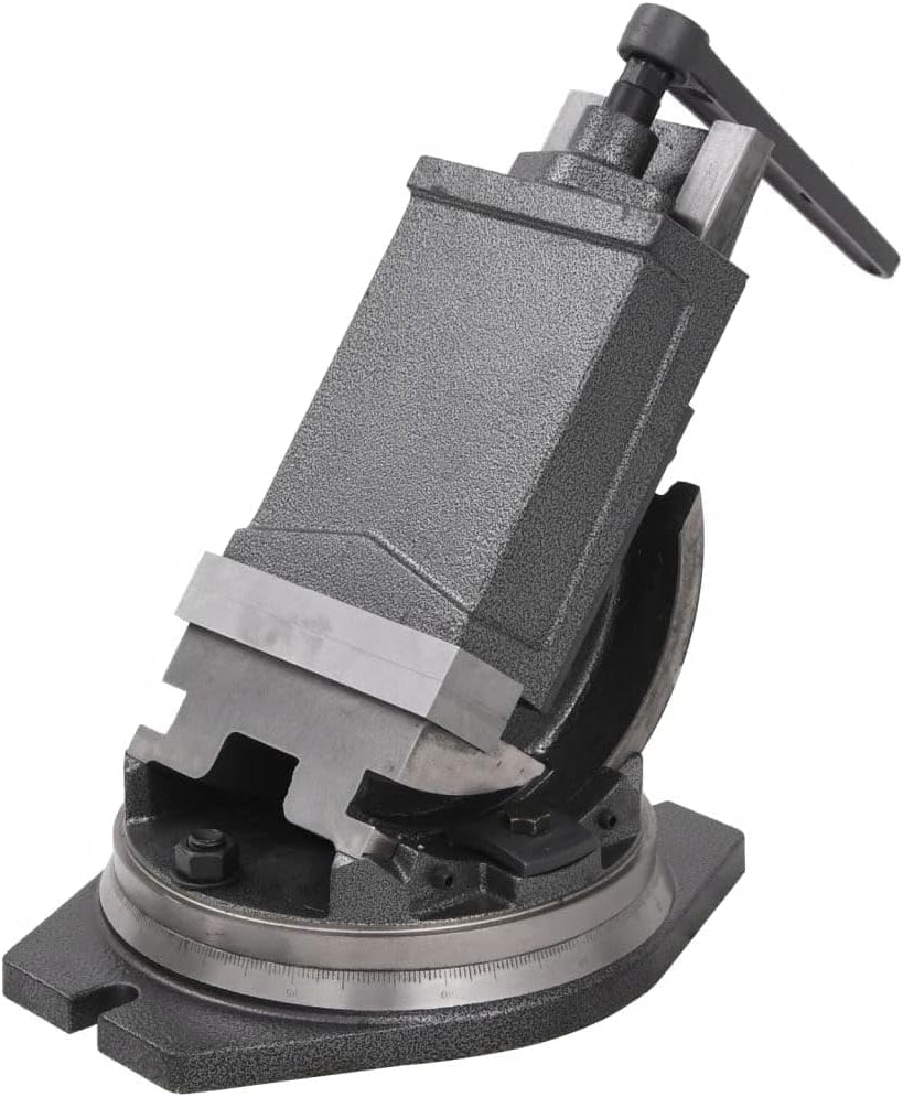 Bankklem – Bankschroef – Werkbankklem – Machineklem – Tafelbankschroef – 2-Assig Kantelbaar – 100 mm Bekbreedte – Gietijzer