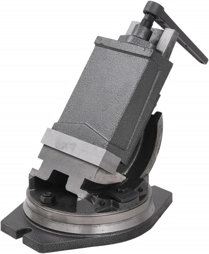 2-Assige Bankschroef – Bankschroef – Werkbankklem – Klemmen – Gietijzeren Bankschroef – Bekbreedte 160 mm – Kantelbaar 0-90° – Verstelbare Hoogte 200-430 mm