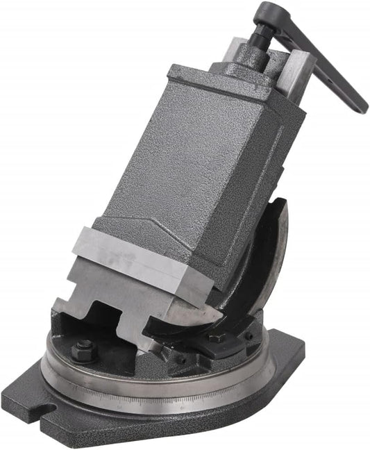 2-Assige Bankschroef – Bankschroef – Werkbankklem – Klemmen – Gietijzeren Bankschroef – Bekbreedte 160 mm – Kantelbaar 0-90° – Verstelbare Hoogte 200-430 mm