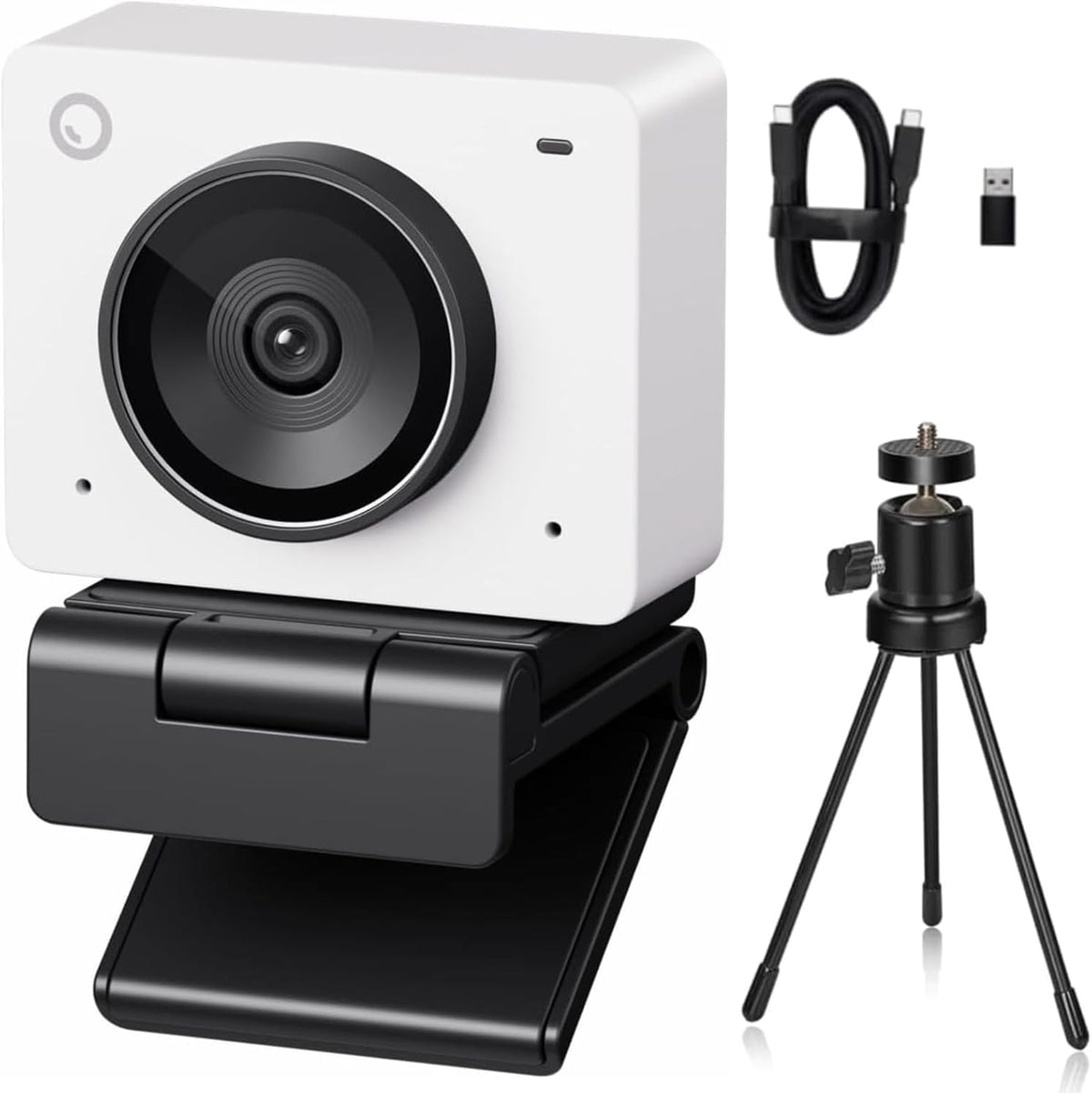 OBSBOT Maak kennis met 2 Ultra HD 4K-streamingwebcam, 1080p bij 60 FPS, videoconferentiecamera met AI automatische beelduitsparing, USB-C, dubbele ruisonderdrukkende microfoons, werkt met Microsoft
