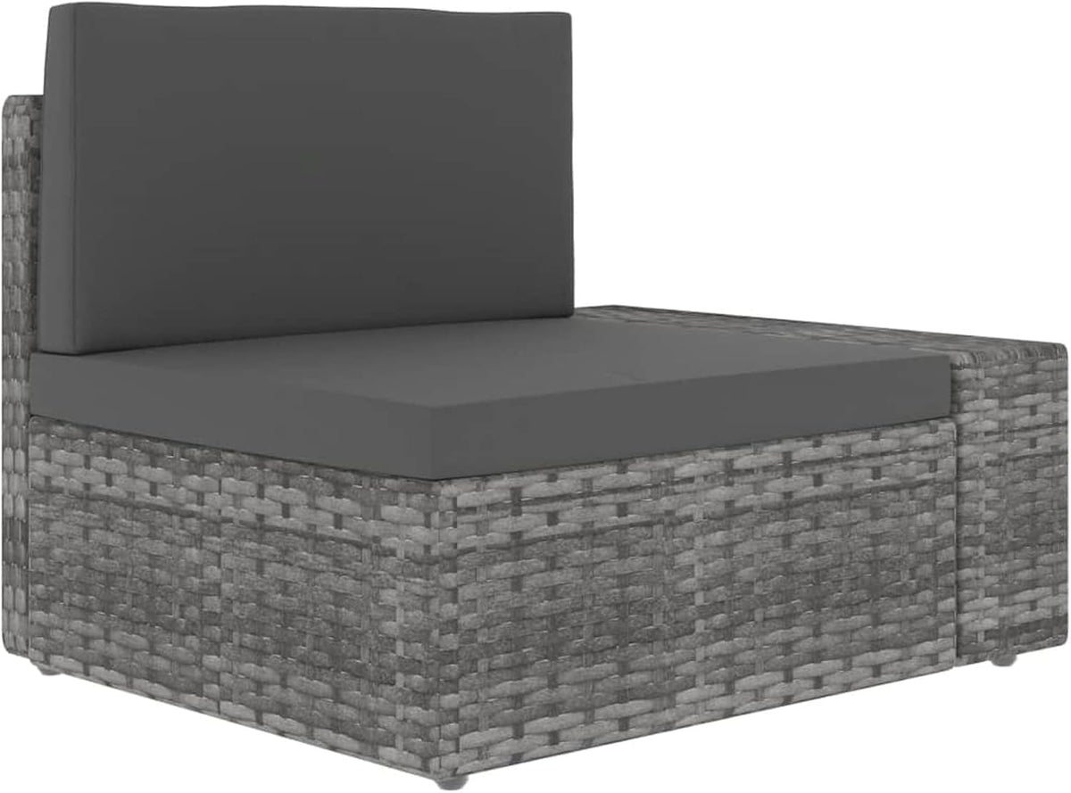 3-Piece Garden Lounge Set Garden Furniture Sets Lounge-Garden Furniture Balcony Furniture Lounge Garden Furniture Set Poly Rattan Grey - QUORE