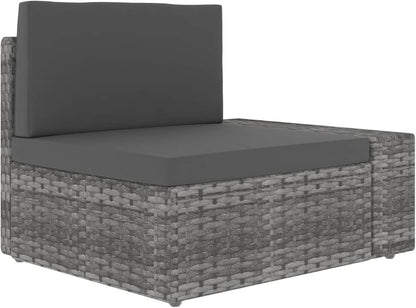 3-Piece Garden Lounge Set Garden Furniture Sets Lounge-Garden Furniture Balcony Furniture Lounge Garden Furniture Set Poly Rattan Grey - QUORE