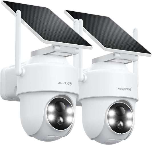 Draadloze Bewakingscamera – Beveiligingscamera – Wifi Camera – Buitencamera – Accu Camera – 2K Resolutie – IP65 Waterdicht – Kleurennachtzicht Met Sirene