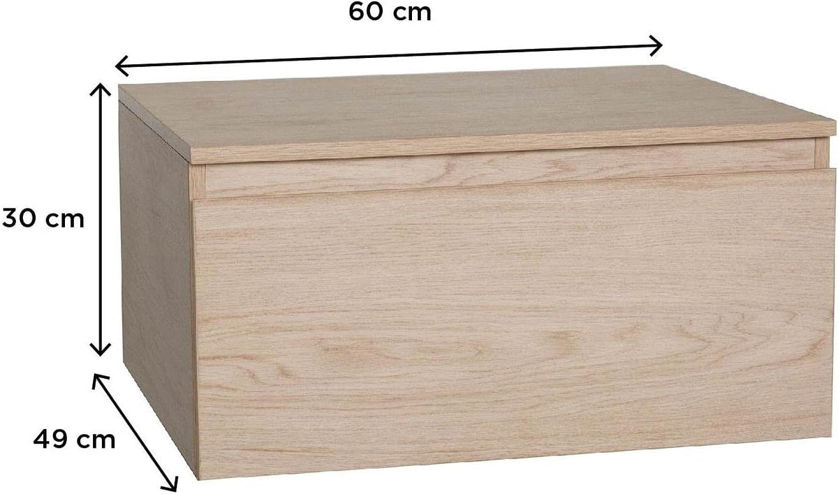 Bathroom furniture, wood and metal, for hanging, 120 cm + washbasin + mirror - QUORE