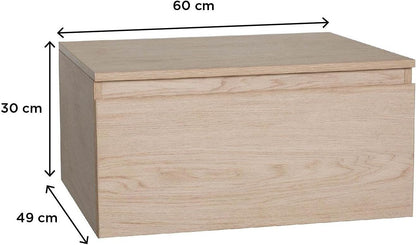 Bathroom furniture, wood and metal, for hanging, 120 cm + washbasin + mirror - QUORE