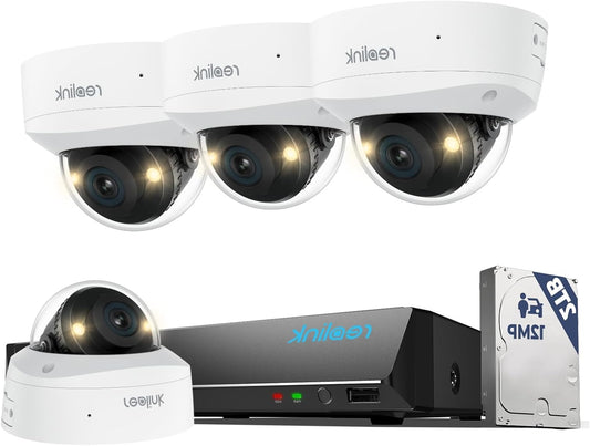 beveiligingscamera set – bewakingscamera set – beveiligingscamera systeem – bewakingscamera set buiten – 12MP 4K UHD resolutie – IK10 vandalismebestendig met kleuren nachtzicht