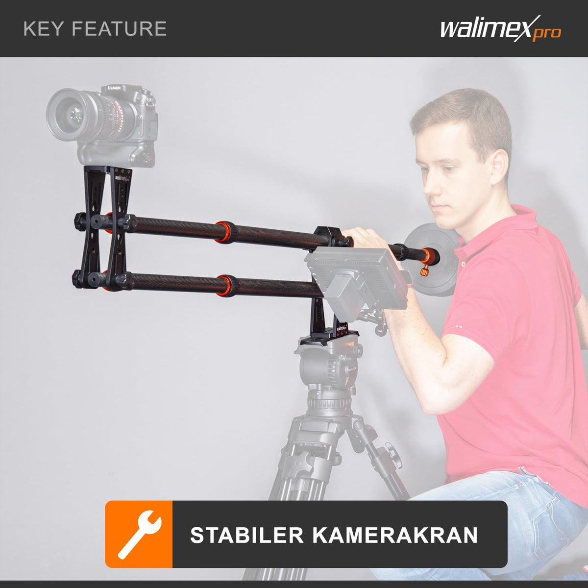 Walimex Pro Carbon camera Jib Traveller 7.2 zwart