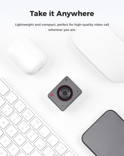 OBSBOT Maak kennis met 2 Ultra HD 4K-streamingwebcam, 1080p bij 60 FPS, videoconferentiecamera met AI automatisch bijsnijden, USB-C, dubbele ruisonderdrukkende microfoons, werkt met MS_Teams/Zoom