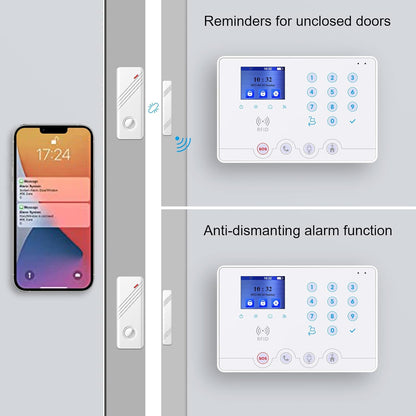 Wolf Guard W4Q-W03 WiFi + 4G draadloos alarmsysteem voor thuis Tuya Smartlife APP Amazon Alexa, met sirene raamdeursensor bewegingsmelder RFID
