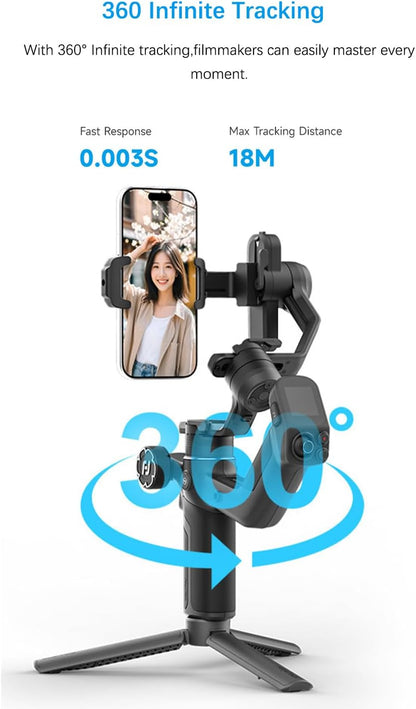 FeiyuTech Scorp Mini 3 Gimbal stabilisator voor iPhone, geïntegreerde AI-tracker, met ventilator en geïntegreerd handvatontwerp, touchscreen, laadvermogen van 2 kg