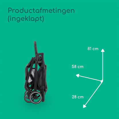 Bebeconfort Azur, Compacte Kinderwagen, 0-3 jaar (15 kg), Lichtgewicht Kinderwagen, Automatisch Inklappen met één Hand, Naadloos Verstelbaar Naar Vlakke Ligstand, Grote Mand, Mineral Graphite