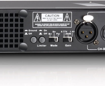 LD Systems XS 200; PA eindversterker klasse D 2 x 100 W 4 ohm, Taglia unica