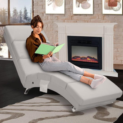 Lounge Relaxstoel – Fauteuil – Leunstoel – Zitstoel – Relaxfauteuil – Kunstleer Wit – Ergonomische Hoge Rugleuning – Dikke Comfortabele Bekleding 6 cm