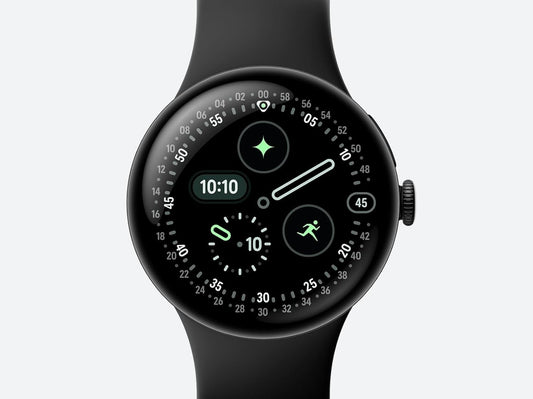 Google Pixel Watch 4 (45 mm) - Android-smartwatch met koepelvormig display, uitgebreide gezondheids- en fitnesstracking en hulp van Gemini - matzwarte aluminium behuizing - Obsidian Active Band