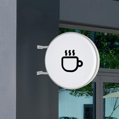 Double Sided Round LED Light Box, 60 cm, IP65 Waterproof Aluminium Frame, Light Sign with Acrylic Sheet, Double-Sided Advertising Sign, Round Light Box for Shops, Restaurants, Snack Bars, 220V - QUORE