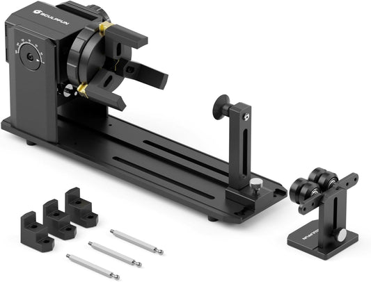 SCULPFUN RA Pro Roterende lasergraveerrol met 3 bekken, 3-in-1 multifunctionele boorhouder voor lasergravure van cilindrische onregelmatige ronde voorwerpen