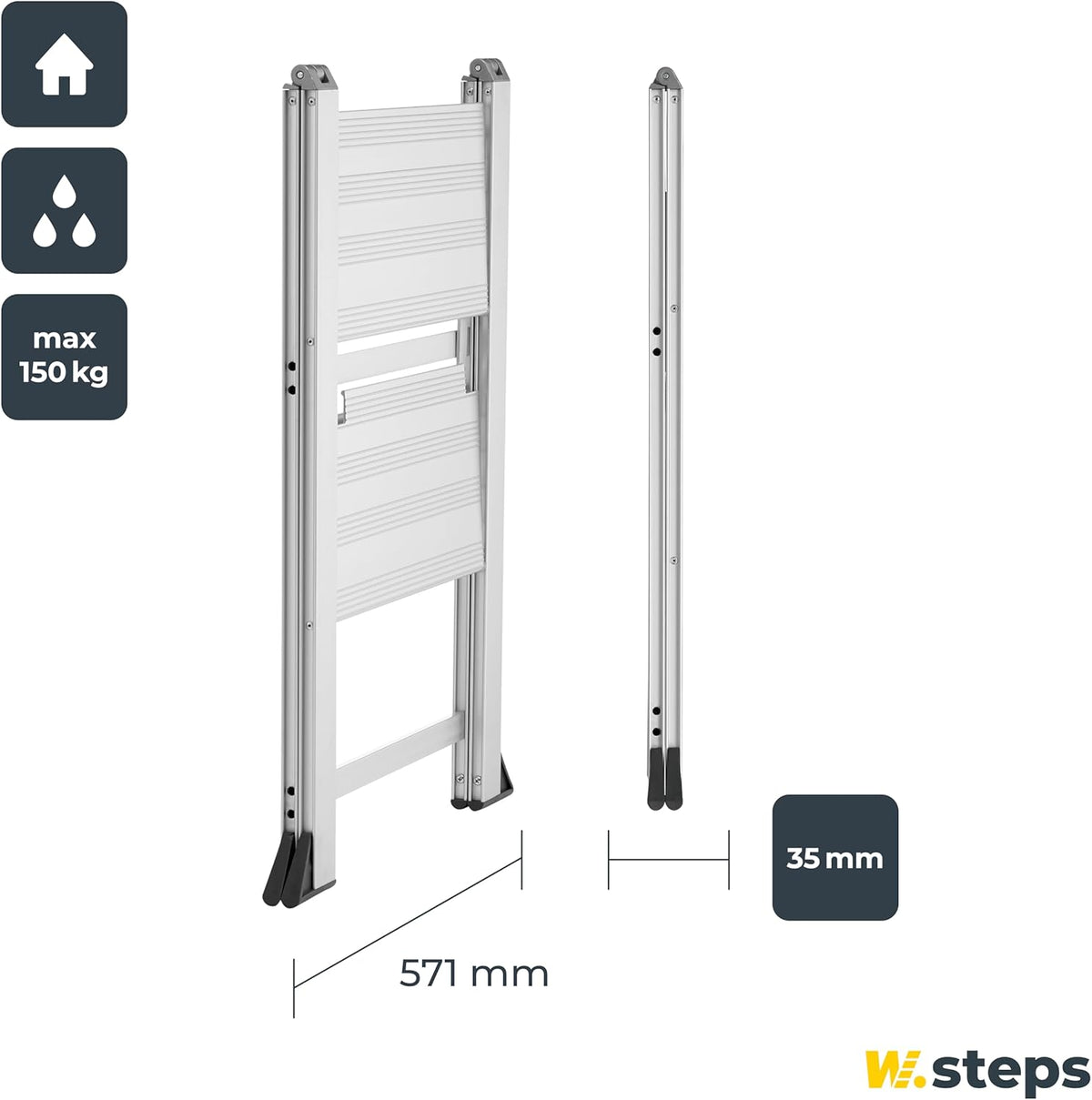 Hultafors 728142 Step Ladder Vikingstep MIDI, Zilver