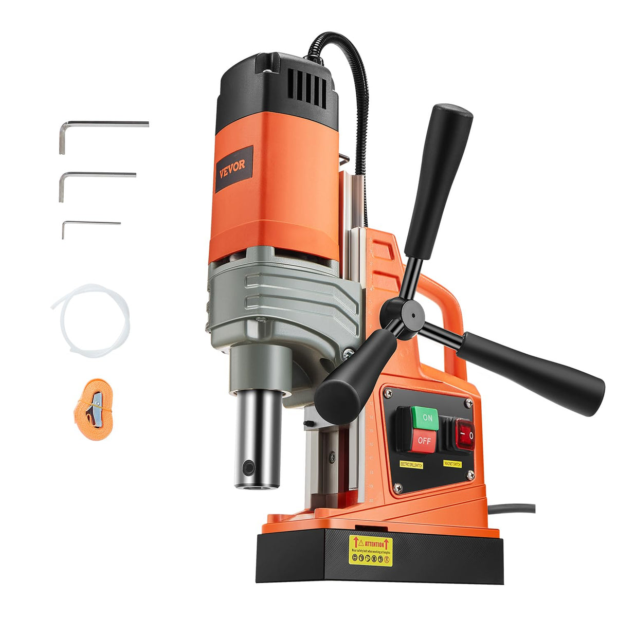 VEVOR Magnetische kolomboormachine, snelheid tussen 0 – 810 omw/min, draagbaar, 220 V-240 V, 50/60 Hz, 1300 W, magneetboormachine max. boordiameter 40 mm, max. diepte 50 mm, magneetkracht tot 13000 N