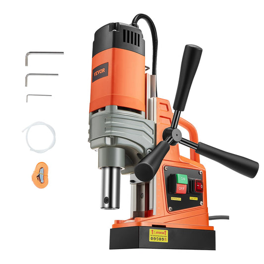 VEVOR Magnetische kolomboormachine, snelheid tussen 0 – 810 omw/min, draagbaar, 220 V-240 V, 50/60 Hz, 1300 W, magneetboormachine max. boordiameter 40 mm, max. diepte 50 mm, magneetkracht tot 13000 N