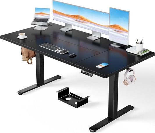 ErGear Elektrisch Zit-Sta Bureau - 160 x 80 cm - 100 kg Draagvermogen Hoogte Verstelbaar Bureau met Geavanceerde Borstelloze Motor, Stille Werking, Robuust Metalen Frame