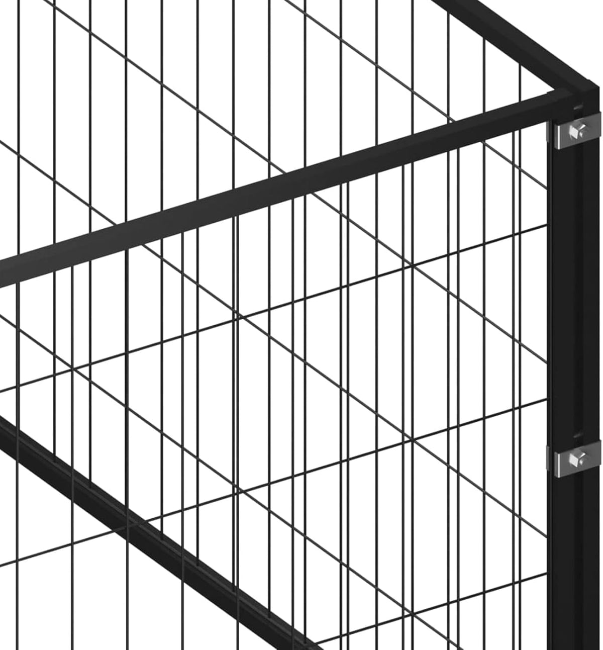 Small Animal Hutch, Free Running House, Chicken Coop, Free Running House, Bird House, Black 16 m² Steel - QUORE