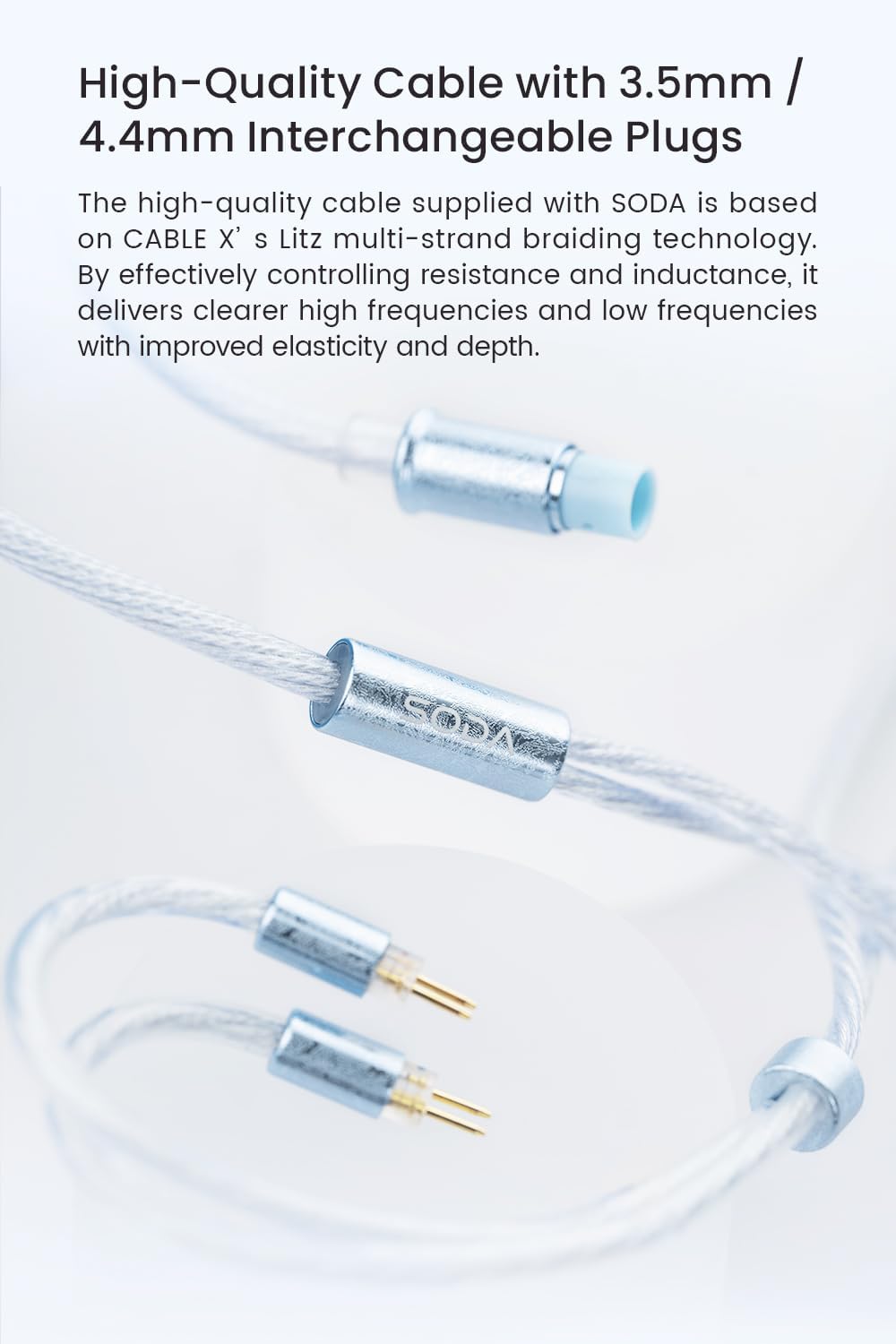 Bedrade In-Ear Hoofdtelefoon – Oordopjes – Oortjes – In-Ear Monitor – IEM – Transparant – Hybride 1DD+4BA Drivers – 3,5 mm En 4,4 mm Stekkers