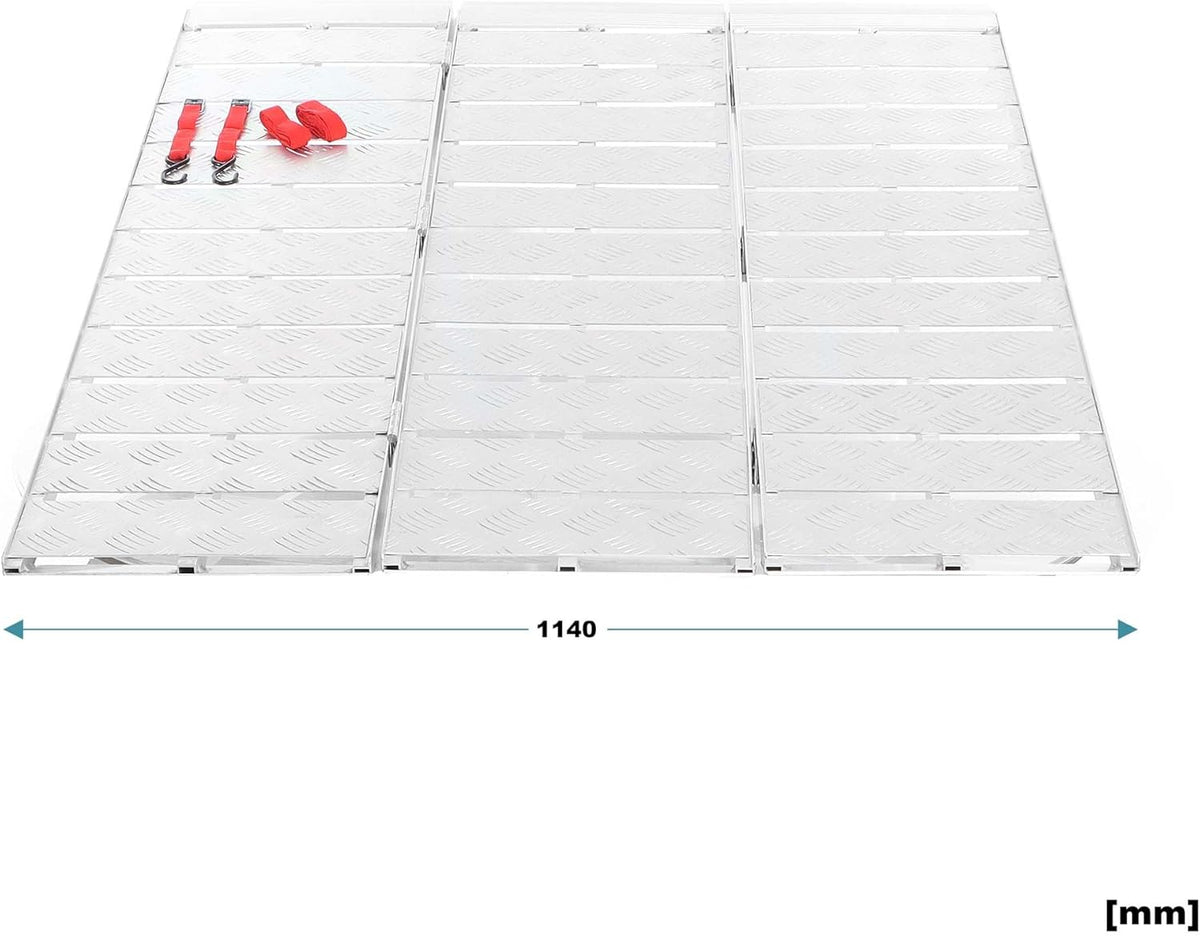 Wiltec 3-delig opvouwbare oprijplaat tot 340 kg per element 172 cm laadplaat anti-slip oprijden