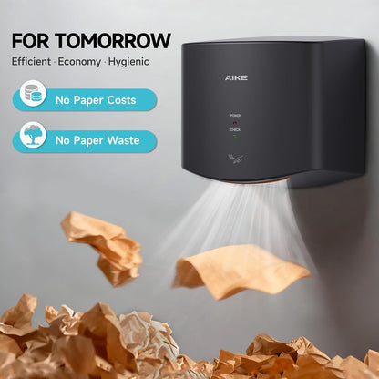 AIKE AK2630S Elektrische Handdroger 10 Seconden Droog, 1400 Watt Commerciële Handdroger, Compact voor Restaurantbadkamers en Kleine Kantoren