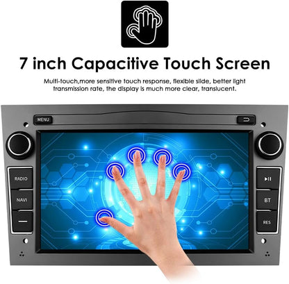 Ossuret Carplay 7 inch touchscreen autoradio voor Opel Corsa D Corsa C Meriva Tigra Twintop Vectra Combo Astra Vivaro Signum Zafra, 2+32GB Android 13 GPS navigatie ondersteuning DSP Bluetooth (grijs)
