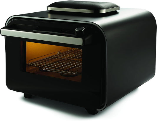 riviera&bar Pizzaoven met Airfryer functie – Compacte elektrische oven 1800W, 20L capaciteit – Digitaal display – Voor binnen & buiten gebruik – Inclusief accessoires – Zwart