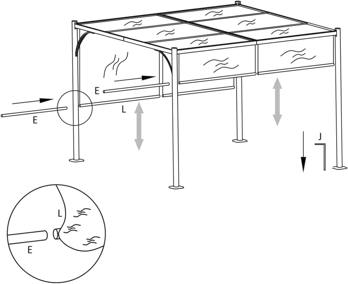 Garden Pergola with Retractable Roof 3x3m Anthracite, Garden Pergola, Pergola Garden Plant, Outdoor Pergola - QUORE