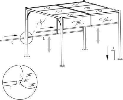 Garden Pergola with Retractable Roof 3x3m Anthracite, Garden Pergola, Pergola Garden Plant, Outdoor Pergola - QUORE