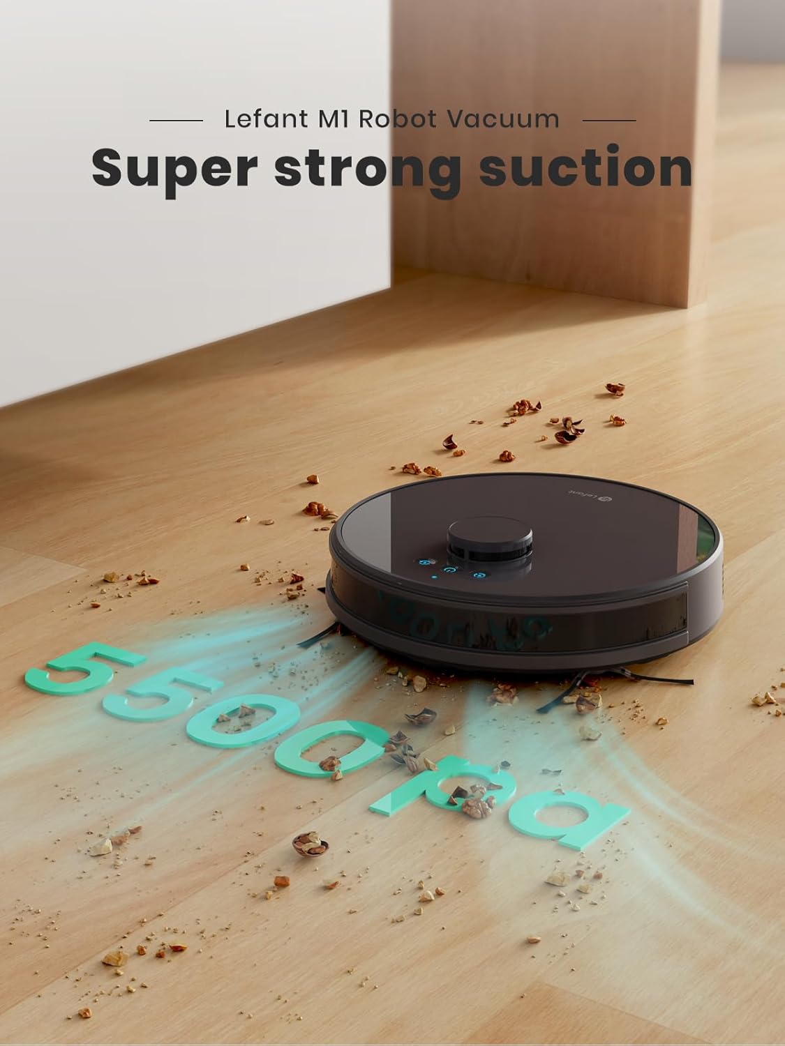 Robotstofzuiger – Robotstofzuiger Dweilrobot – Stofzuiger Robot – Automatische Stofzuiger – 2-in-1 Stofzuigen en Dweilen – 5500 Pa Zuigkracht – LiDAR Navigatie met Virtuele Zones