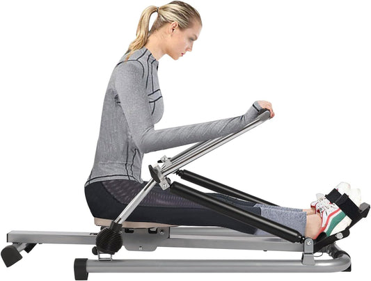 Roeimachine – Hometrainer – Fitnessapparaat – Roeitrainer – Cardioapparaat – Verstelbare Hydraulische Weerstand – LCD Monitor & Comfortabel Zitkussen - QUORE