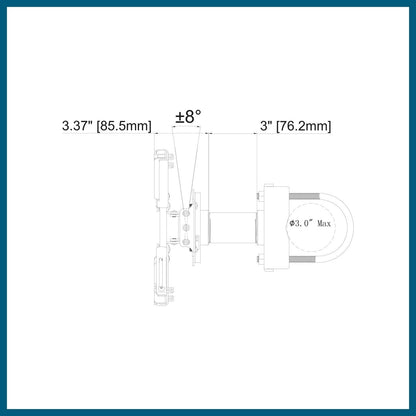 Montageset voor projector – Projectorbeugel – Beamerbeugel – Plafondbeugel – Truss plafondadapter – Zwart – Geschikt voor trussplafonds tot 3 inch breed en 3,5 inch hoog – Inclusief 3 inch buis en 1,5 inch NPT compatibel