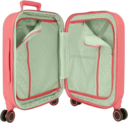 Enso Ciao Bella ABS kinderbagage, TSA-sluiting, dubbele wielen, verschillende kleuren en maten, Roze, Eén maat, Koffer Set