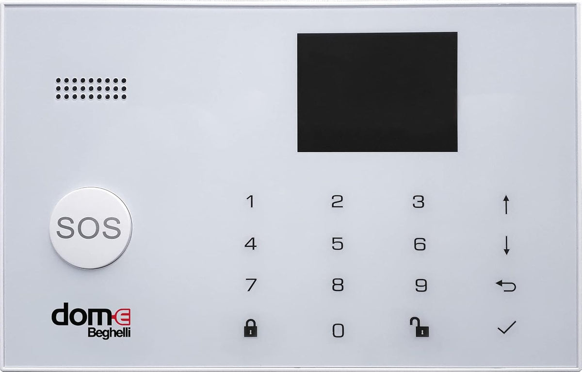 Beghelli - Spatbeschermingsset -e, draadloos alarmsysteem wifi/GSM met anti-verduisteringsbatterij, SOS-knop, compatibel met Alexa en Google Home, bediening via app en spraakassistent, wit