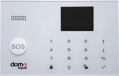 Beghelli - Spatbeschermingsset -e, draadloos alarmsysteem wifi/GSM met anti-verduisteringsbatterij, SOS-knop, compatibel met Alexa en Google Home, bediening via app en spraakassistent, wit
