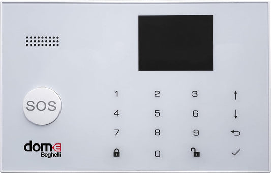 Beghelli - Spatbeschermingsset -e, draadloos alarmsysteem wifi/GSM met anti-verduisteringsbatterij, SOS-knop, compatibel met Alexa en Google Home, bediening via app en spraakassistent, wit