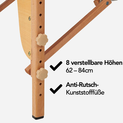 Massagetafel – Behandeltafel – Massagebank – Behandelbank – Massagebed – Zwart Inklapbaar – 250 kg Draagvermogen – 8 Hoogtestanden